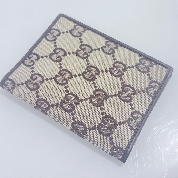 GUCCI logo wallet in canvas and leather brown - Picture 4 of 6